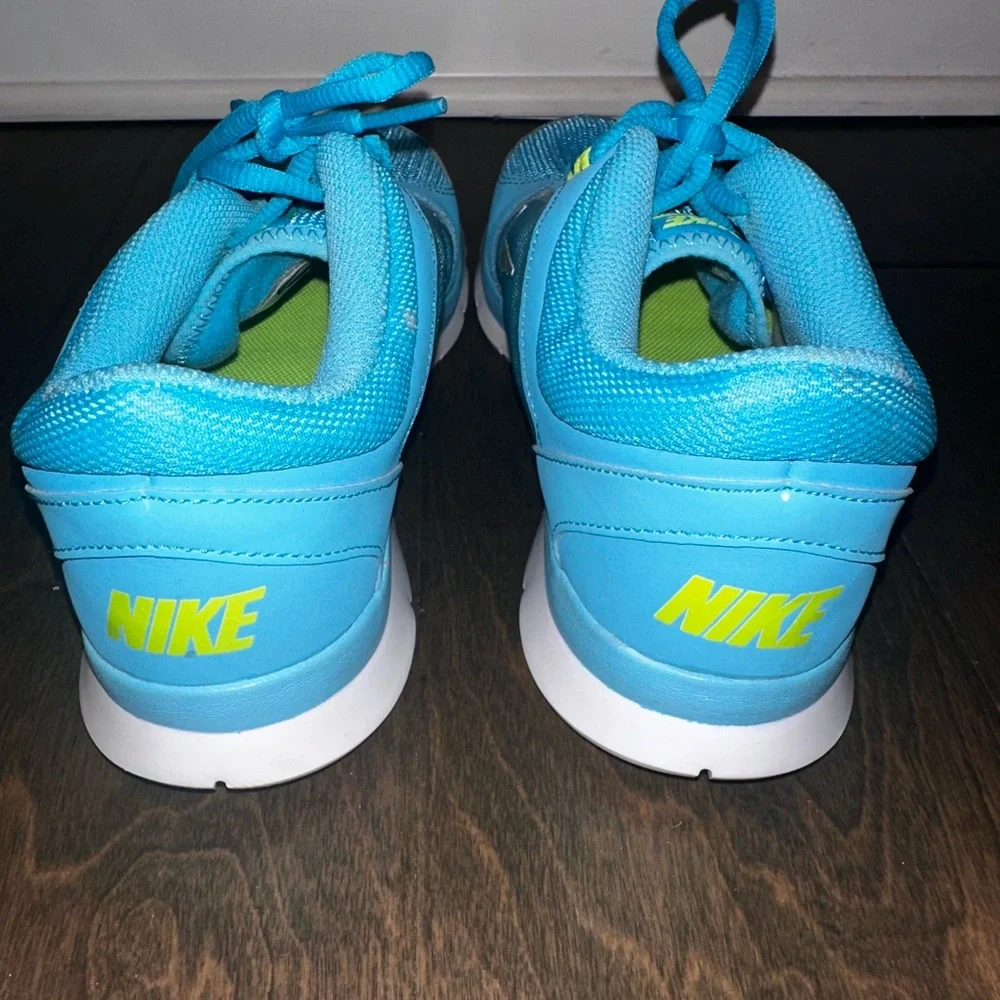 Nike Flex Trainer 4 Athletic Sneaker Running Gym Shoe Neon Blue Yellow Size 7.5